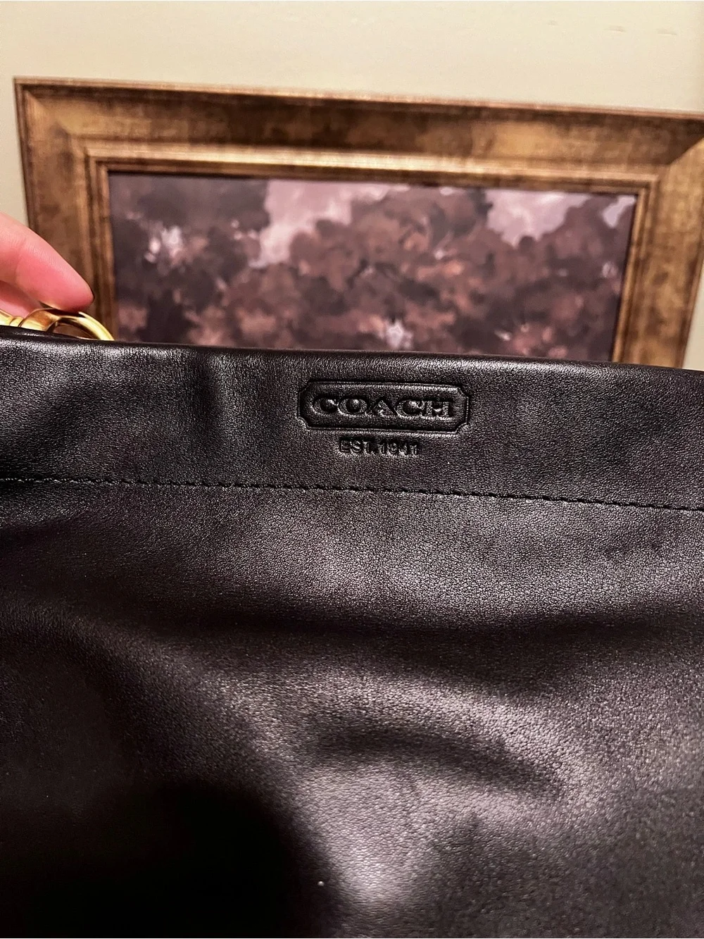Vintage Coach Carly Black Leather Shoulder Bag